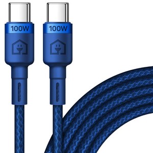 홈플래닛 C to C PD100W 충전케이블, 2m, 블루, 1개