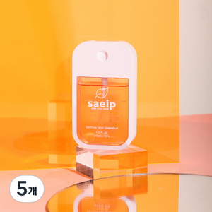 saeip 휴대용 손소독제 스프레이 선물용 자몽, 40ml, 5개