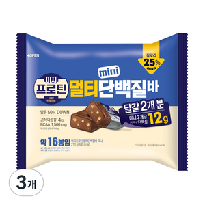 롯데웰푸드 이지프로틴 멀티 미니 단백질바, 213g, 3개