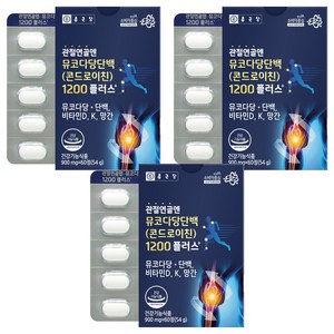 종근당 관절연골엔 뮤코다당단백 콘드로이친 1200 플러스 54g, 60정, 3개