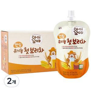 아이꼬야 안심 유기농 첫 보리차 120ml x 20p, 보리 + 현미 혼합맛, 2개