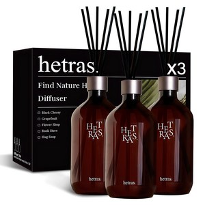 헤트라스 프리미엄 대용량 디퓨저 선물세트, 퓨어 런드리, 500ml, 3개