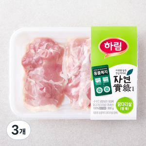 하림 자연실록 동물복지 인증 닭다리살 (냉장), 300g, 3개