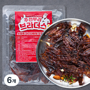 주전부리 브라더스 숏망족 미니대왕발 오징어다리, 80g, 6개