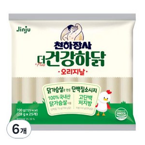 진주햄 천하장사 더 건강하닭 소시지, 700g, 6개