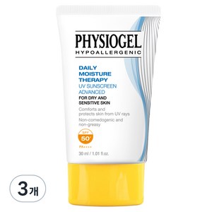 피지오겔 DMT UV 썬스크린 어드밴스드 SPF50+ PA++++, 30ml, 3개