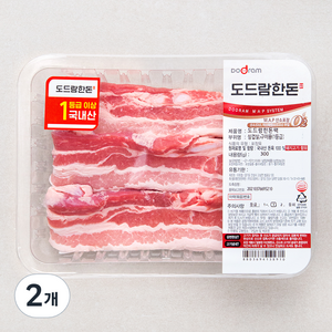 도드람 한돈 1등급 삼겹살 구이용 (냉장), 300g, 2개