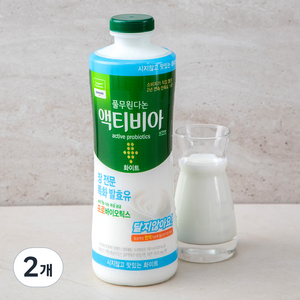 풀무원다논 액티비아 화이트 플레인 요구르트, 700ml, 2개
