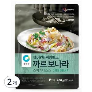 청정원 베이컨 앤 까망베르 까르보나라 스파게티소스, 250g, 2개