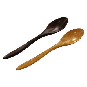 원목 디저트 스푼 2종 세트, 옻칠, 황옻칠, 1세트