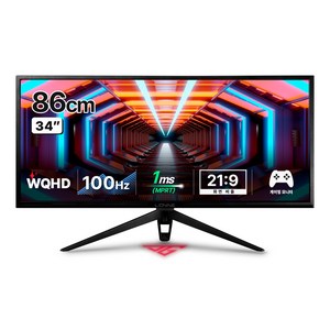 주연테크 86cm WQHD 리오나인 울트라와이드 평면 게이밍모니터 HDR, X34Q(무결점)