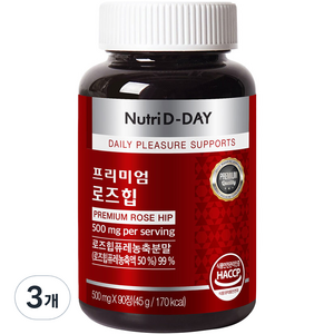 뉴트리디데이 프리미엄 로즈힙 선물세트, 90정, 3개