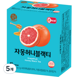 우리차 자몽허니 블랙티, 1g, 40개입, 5개