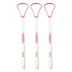 비즈온 생활필수품 혀 백태 설태 제거기 크리너 핑크, 10g, 3개