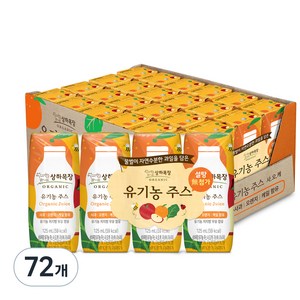 상하목장 주스 사과오렌지케일, 125ml, 72개