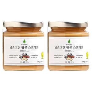 넛츠그린 땅콩 스프레드, 200g, 2개