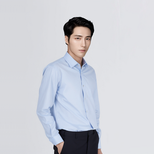 까망베르 구김방지 남성용 클래식핏 블루 와이셔츠 긴팔 N909