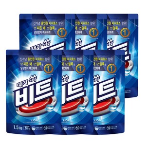 비트 분말세제 일반용 리필, 1.5kg, 6개
