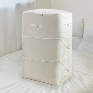 리빙공감 3단 확장 의류 이불 압축 보관 가방 베이지, 1개, 1개입