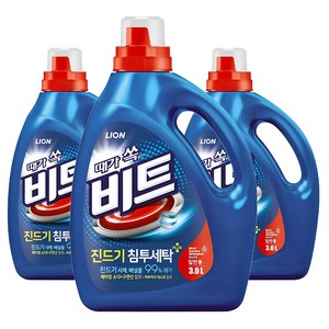 비트 진드기 침투세탁 일반용 액상세제 본품, 3L, 3개