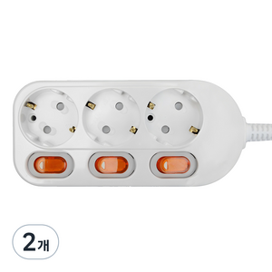 멀티콘센트 개별형 3구 WI-MC21633, 1.5m, 혼합색상, 2개