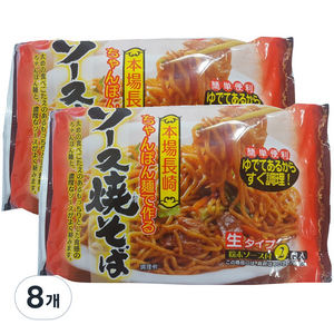 카리노재팬 소스야끼소바 생면 2인분, 320g, 8개