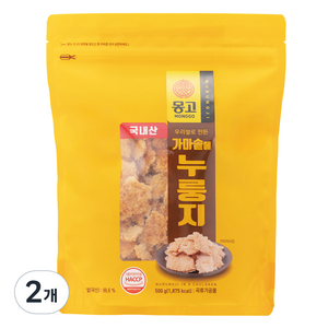 몽고식품 우리쌀 가마솥 누룽지, 500g, 2개