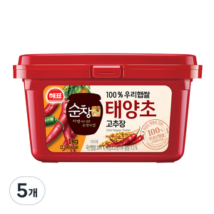 순창궁 100% 우리햅쌀 태양초 고추장, 1kg, 5개