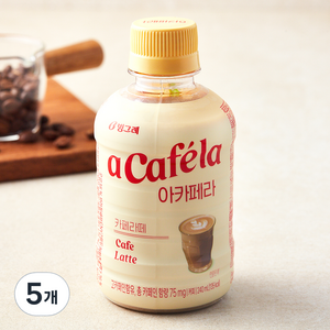 빙그레 아카페라 카페라떼, 240ml, 5개