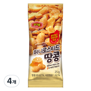 머거본 허니로스티드 땅콩, 25g, 4개