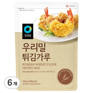 청정원 우리밀 튀김가루, 450g, 6개