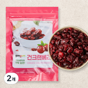 곰곰 건크랜베리, 200g, 2개