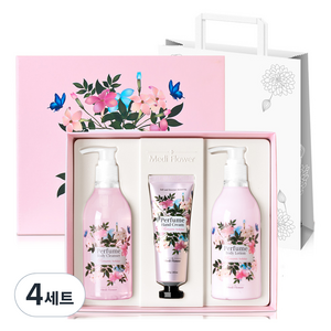 메디플라워 로맨틱 홀리데이 바디케어 세트 + 쇼핑백, 4세트