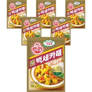 오뚜기 백세카레 과립형 약간매운맛, 100g, 6개