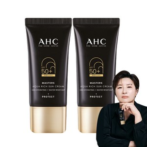 AHC 마스터즈 아쿠아 리치 선크림 SPF50+ PA++++, 2개, 30ml