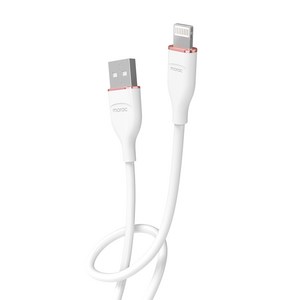 moac USB A타입- 8핀 라이트닝 고속 충전 케이블, 화이트, 1개