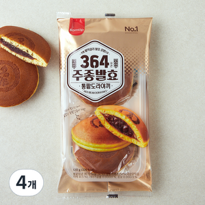 삼립 364시간 주종발효 통팥 도라야끼 2개입, 120g, 4개