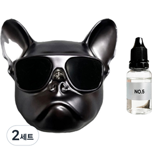 엠퓨처 차량용 불독 방향제 매트스페이스그레이 + 오일 15ml + 클립 3cm + 오일솜 세트, No5, 2세트