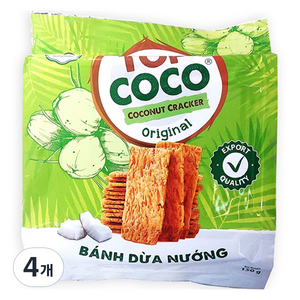 탑코코 코코넛 크래커 오리지널 10p, 150g, 4개