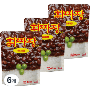 휘짜장 유니짜장 매운맛, 210g, 6개