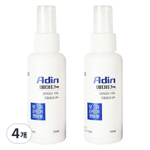 모스헌터 에이딘액 모기 진드기 기피제 고급형, 4개, 100ml