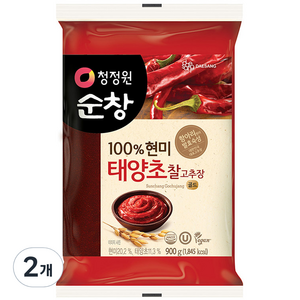 청정원순창 태양초 현미 찰고추장, 900g, 2개