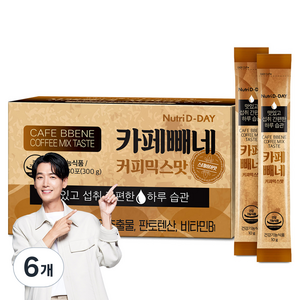뉴트리디데이 카페빼네 커피믹스맛 다이어트식품 30포, 300g, 6개