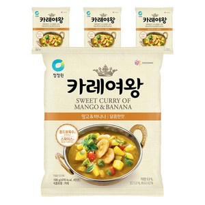 청정원 카레여왕 분말 망고 앤 바나나, 108g, 4개