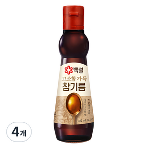 백설 진한참기름, 320ml, 4개