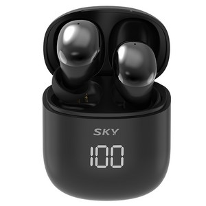 SKY 핏 버즈 X TWS 블루투스 5.4 무선이어폰, 오닉스 블랙, IM-A26