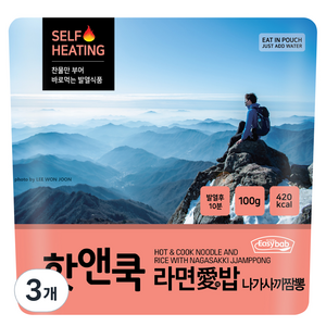 이지밥 핫앤쿡 라면애밥 나가사끼짬뽕, 100g, 3개