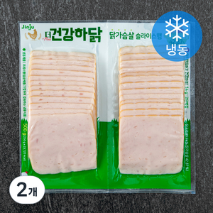 진주햄 더 건강하닭 닭가슴살 슬라이스햄 (냉동), 500g, 2개