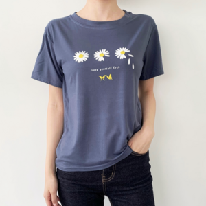 유토밸런 여성용 국화 반팔 티셔츠