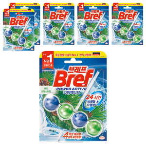 브레프 파워액티브 변기세정제 파인 포레스트향, 50g, 6개